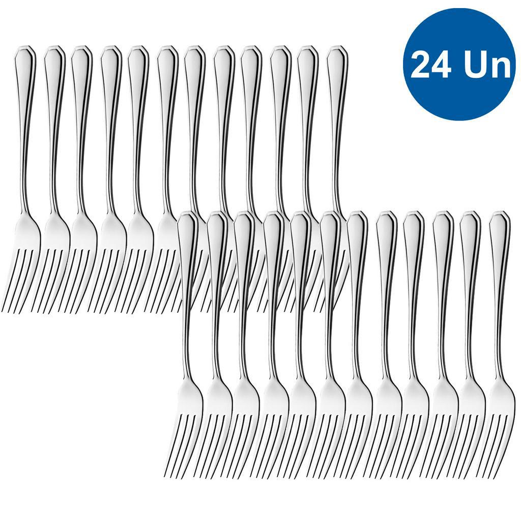 Jogo 24 Garfo Mesa Churrasco Restaurante Buffet Premium Conjunto Aço Inox Continental Original Line