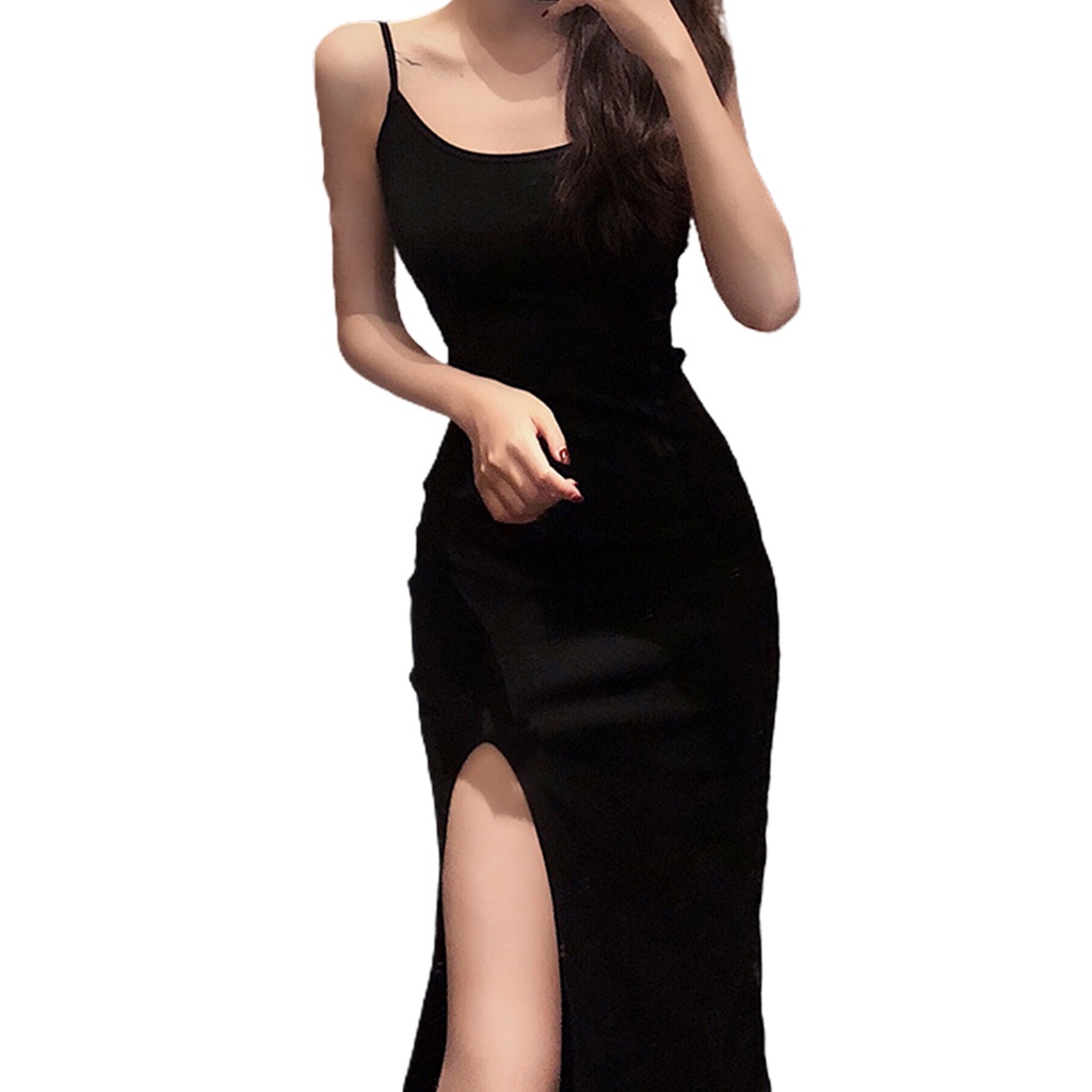 black straight midi dress