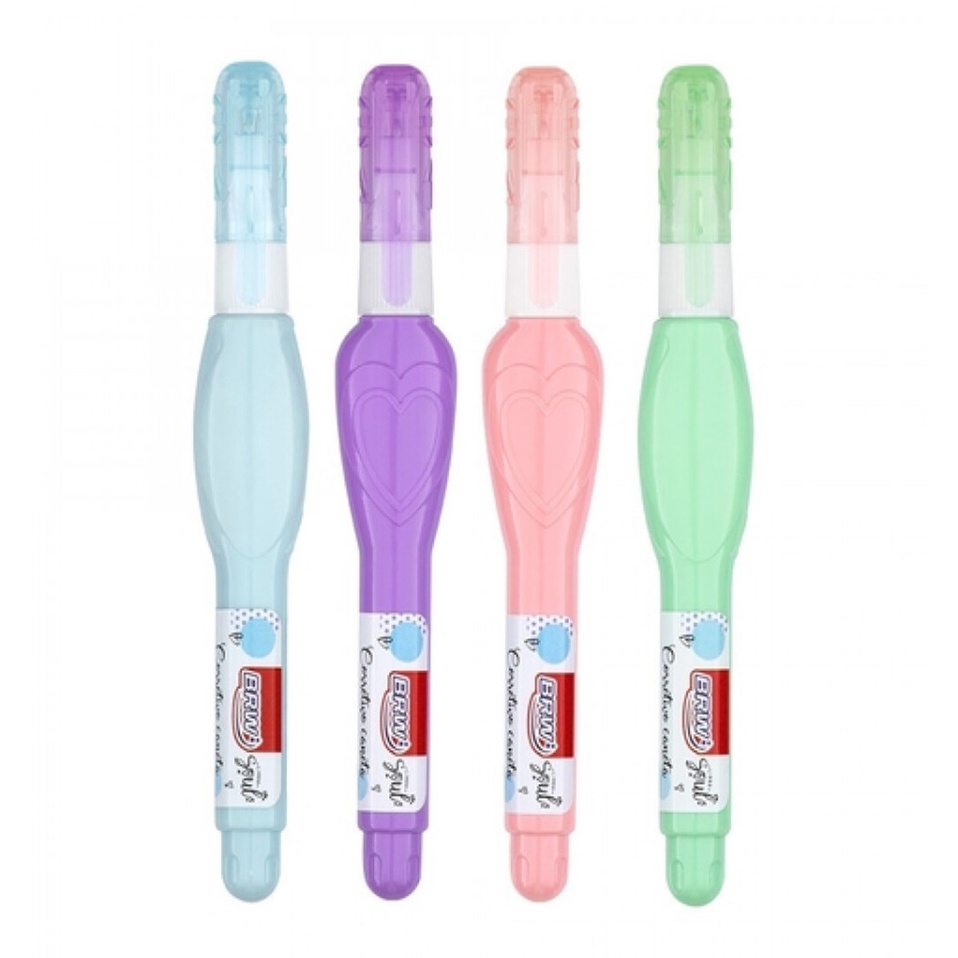 Kit 4 Caneta Corretiva Líquido 4ml Tons Pastel Brw