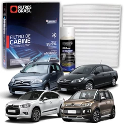 Filtro de Cabine para Ar Condicionado Citroen C3/C4 AirCross + Higienizador Limpa Ar Tipo Granada