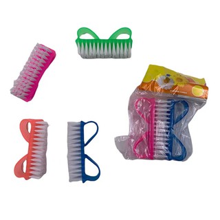 Escovinha de Unhas de Plástico com cerdas de NYLON e cabo anatômico deslizante - CORES SORTIDAS - ESCOVA
