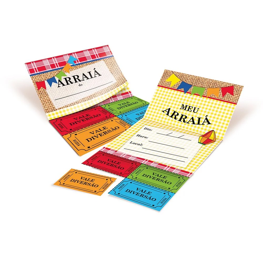 Convite Arraiá Sortido Festa Junina - 8un - Cromus - Rizzo em Oferta na Shopee