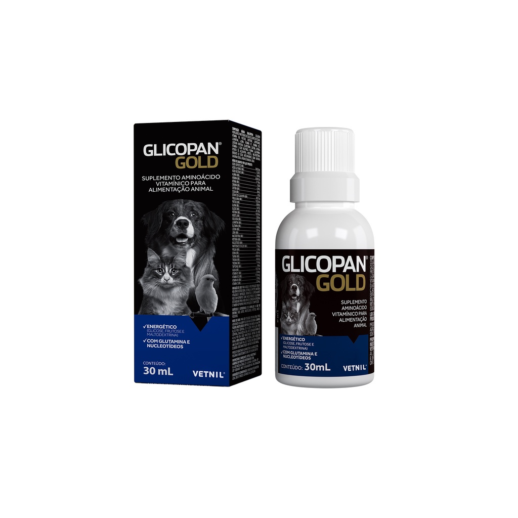 Glicopan Gold 30ml Suplemento Vitaminico Cães Gatos Pássaros Aves Cachorros Vetnil em Oferta na Shopee