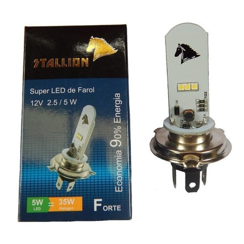 Lâmpada de Farol Led H4 Prime 8000k Super Branca Stallion Cbx250 Cb300 Titan 160 Factor Fazer — imagem 2 de 2