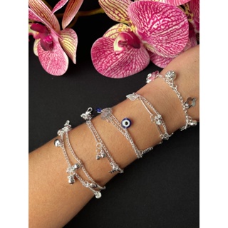 Kit 6 Pulseiras Banhada à Prata 925 - Feminina Sortidos em Oferta na Shopee