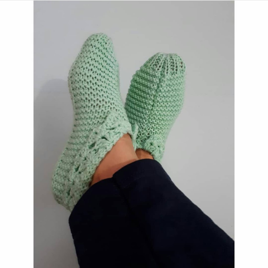 Meia de Lã Adulto - Sapatinho de lã Adulto - Sapatilha de lã Adulto - Sapatinho tricô Adulto - Sapatilha de tricô Adulto