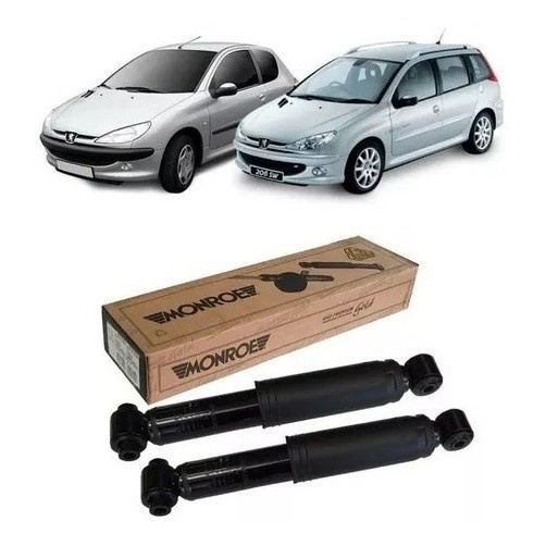 Par Amortecedor Traseiro Peugeot 206 207 1.0 1.4 1.6 Monroe