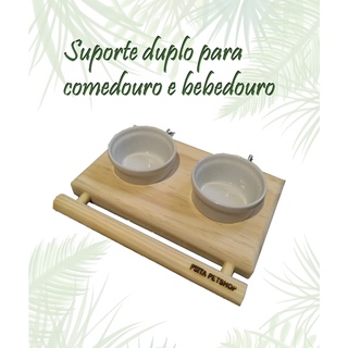 Suporte Duplo para Comedouro - Calopsitas, Ring Necks, Periquitos e Agapornis