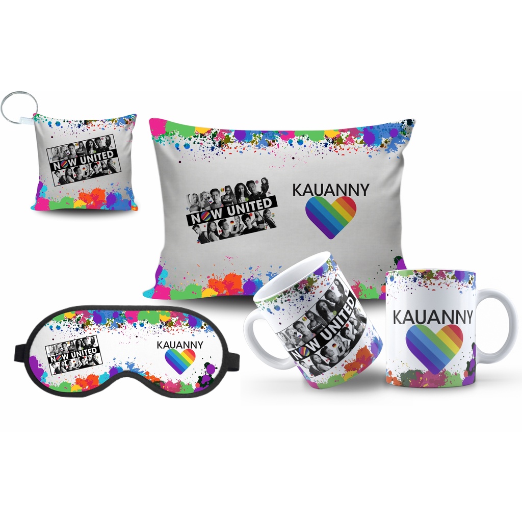 Now United kit com Almofada Caneca Tapa Olho Chaveiro