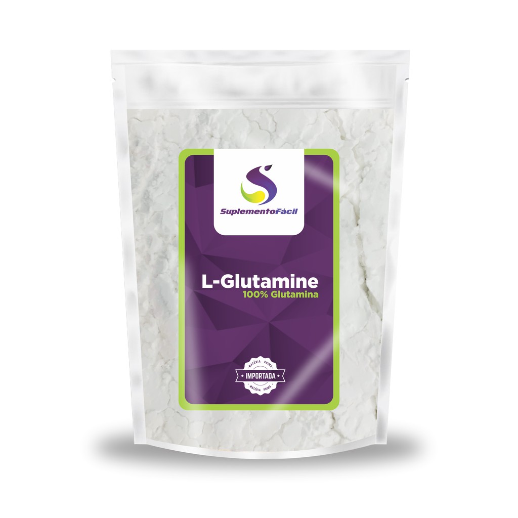 Glutamina pura em pó - L- Glutamina 500g - Suplemento Fácil