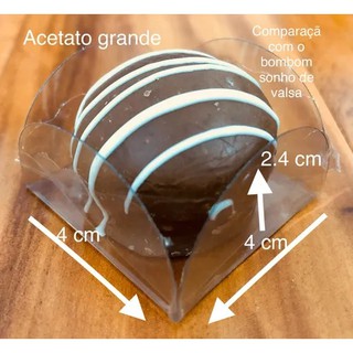 100 Forminhas Para Doces Finos Acetato Grande 4x4Cm