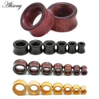 Alisouy 2PCS Túneis De Carne Da Moda Tampões De Orelha Grandes gauge piercing Expansor Marrom Bubinga Rosa Madeira 8mm-20mm Corpo Jóias Para Homens