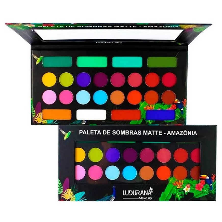 Paleta de Sombras Ludurana Amazônia Alta Pigmentação Maquiagem Colorida ...