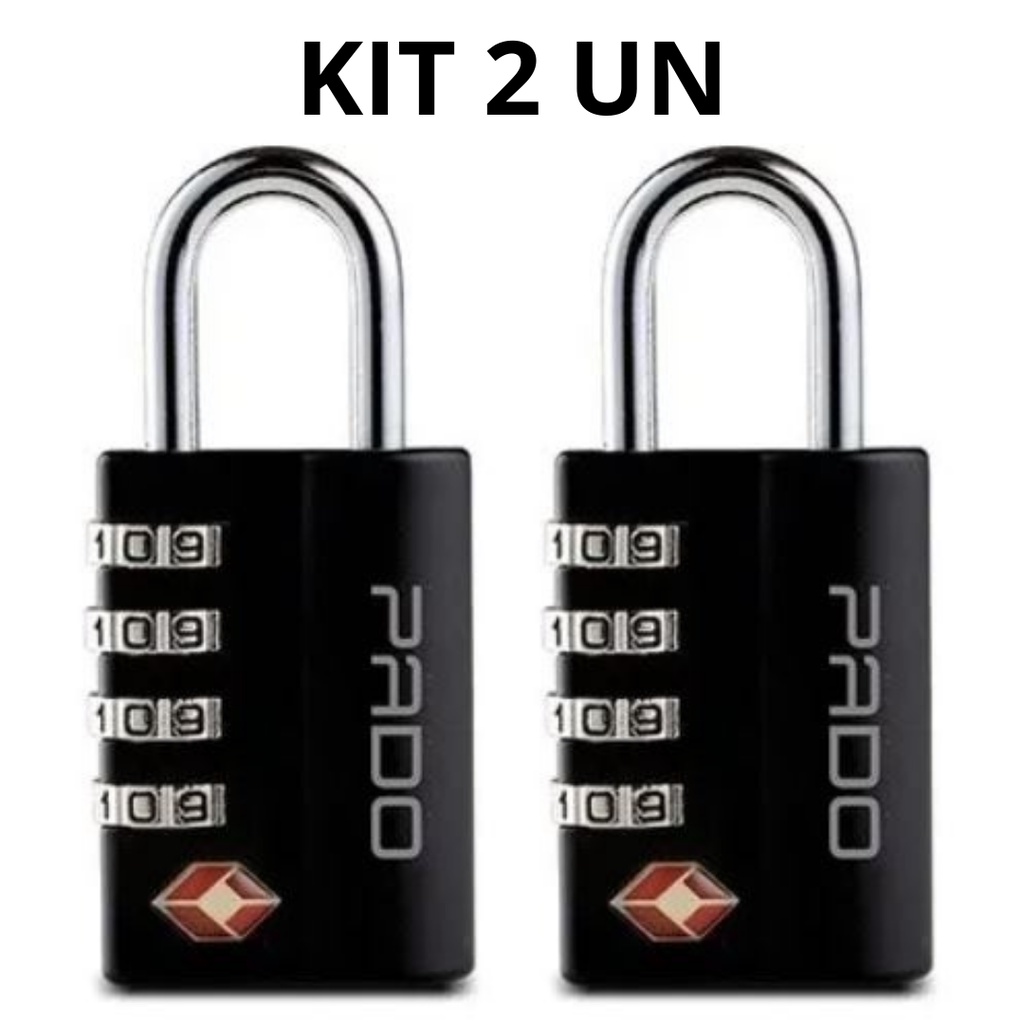 Kit 2 Cadeados De Segredo Com Senha Tsa Para Mala Viagem Janela Portao Pado