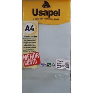 Papel Verge A4 180grs 50 Folhas Cores - Usapel | Shopee Brasil