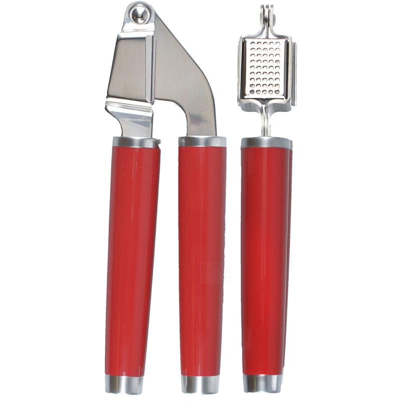 Espremedor De Alho Aço Inox Vermelho Kitchenaid Original