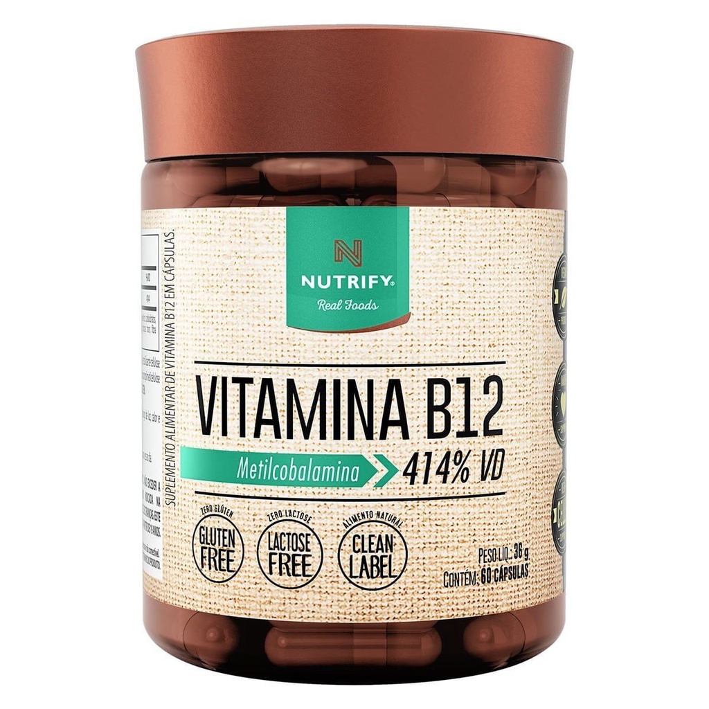 Vitamina B12 Vegana Nutrify 60 cápsulas em Oferta na Shopee