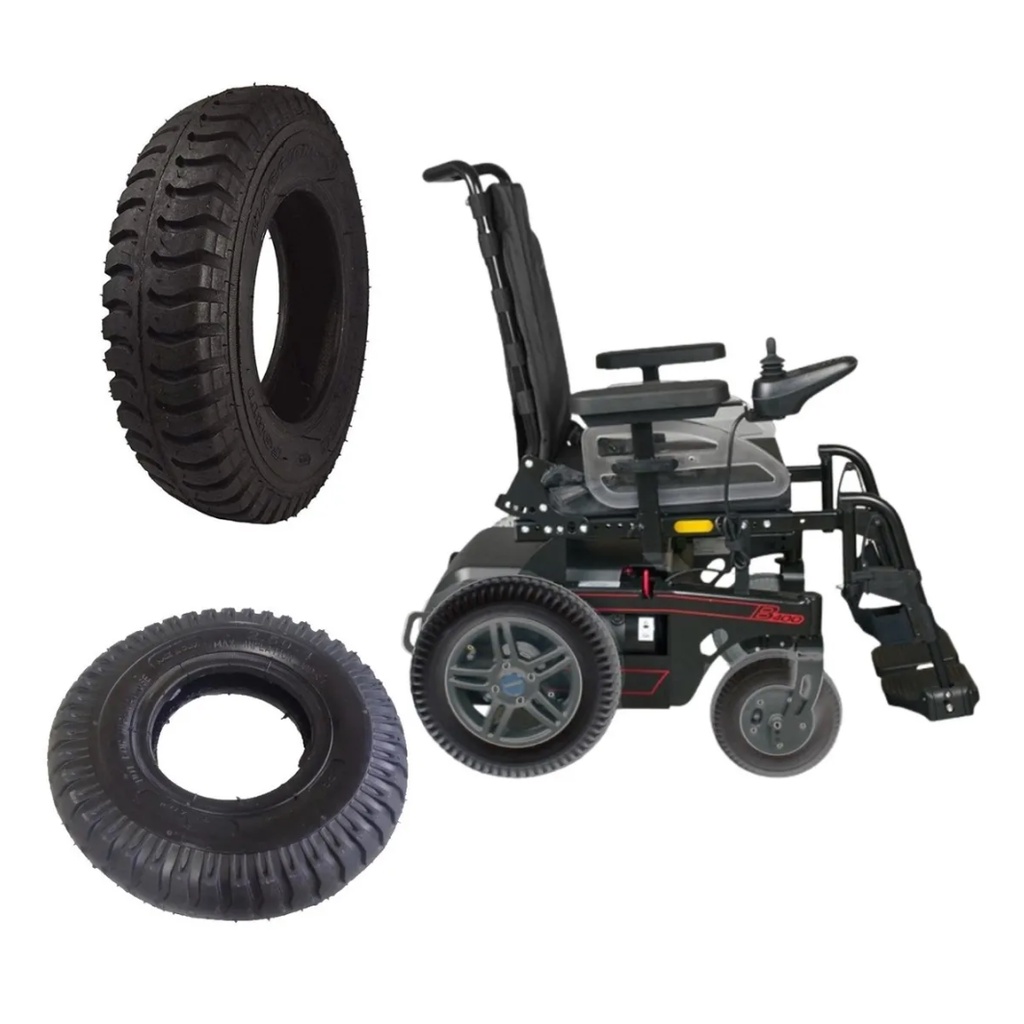Kit Pneus Ottobock - 02 -3.75-8 Tras + 02 -2.50-4 Cadeira Rodas Ottobock B400