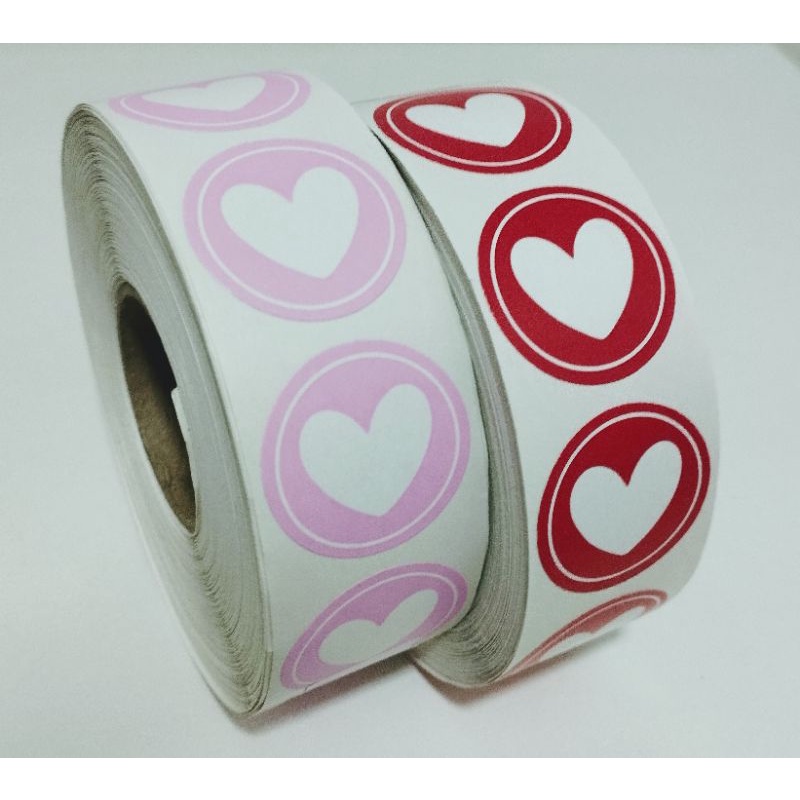 500 Etiquetas Adesivas Coração Redondo 3 cm em Oferta na Shopee