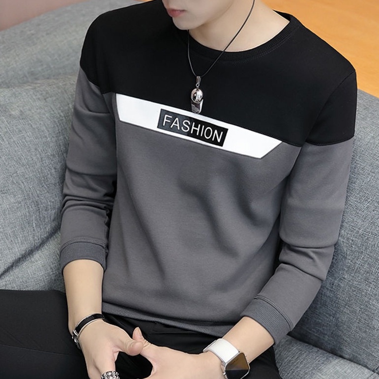 Masculina Camiseta Suéter masculino estampado com gola redonda M-3XL