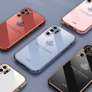 Soft Case Samsung Galaxy Note 10 Plus note10+ S10 Maple Leaf Plating Silicone Square Phone Back Covers