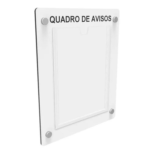 Quadro De Aviso/Gestão Mdf 1 Display Vertical A4 Acrílico2