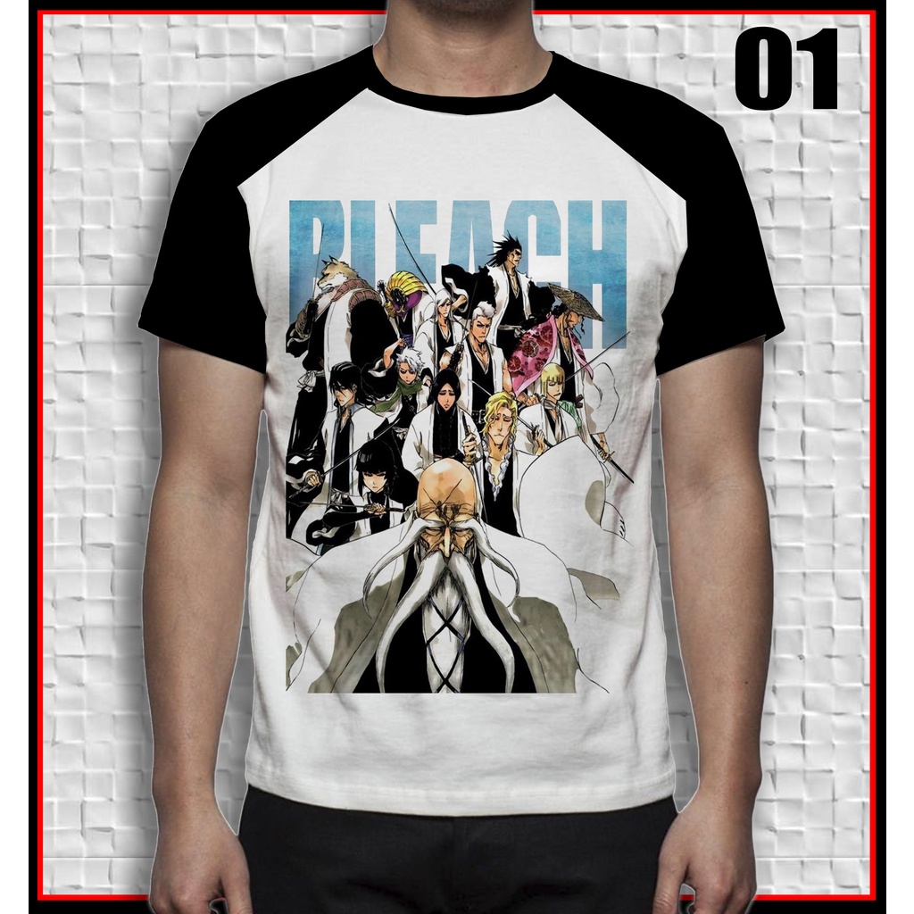 camisa de desenho personalizada arte Bleach anime mangá ulquiorra ichigo rukia kon orihime unissex