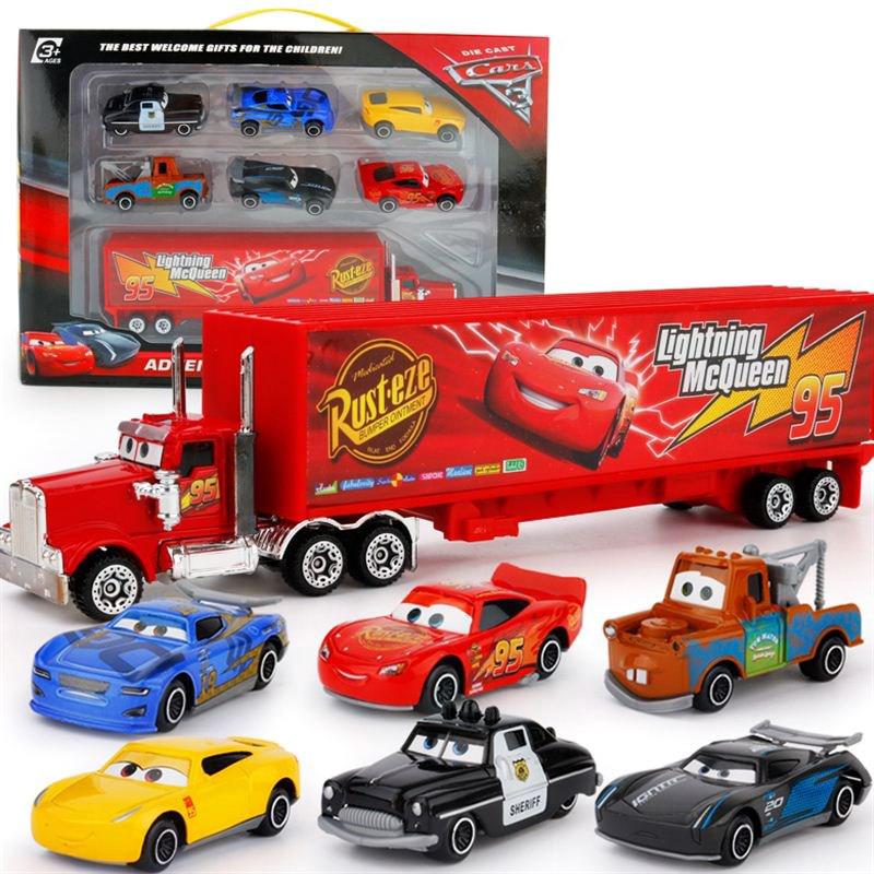 7 Em 1 Pixar Carros 2 Mcqueen Brinquedos De Metal Modelo Carro De Infantis Aniversário Para