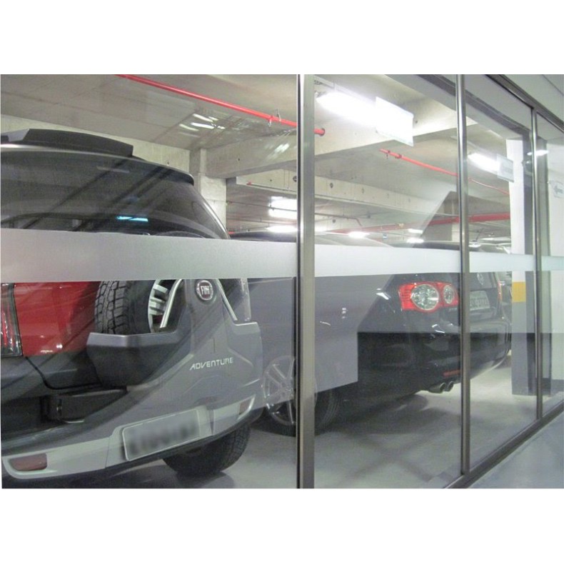 Faixa Decorativa e Segurança em Adesivo Jateado liso P/ Portas De Vidro 100 x 10 cm
