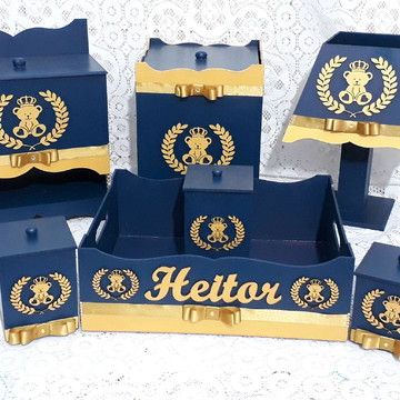 KIT HIGIENE TEMA URSO 7 PEÇAS
