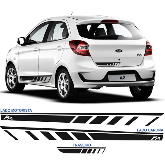 Faixa  Lateral e Traseira Adesivos Novo Ford Ka Lateral E Traseira Kit 2 Sport