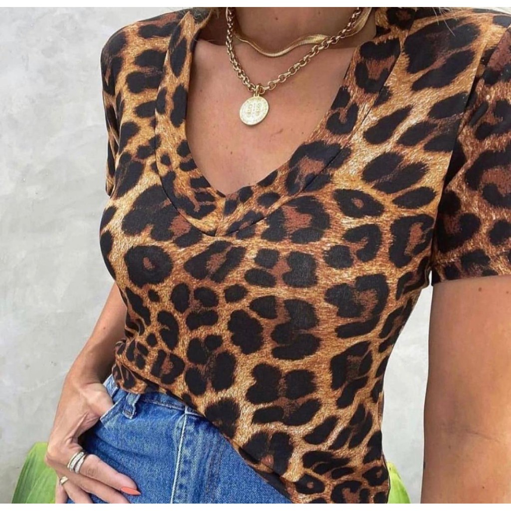 Wither delicate Advent Blusa Tshirt Camiseta Feminina Podrinha Onça Oncinha ANIMAL PRINT | Shopee  Brasil