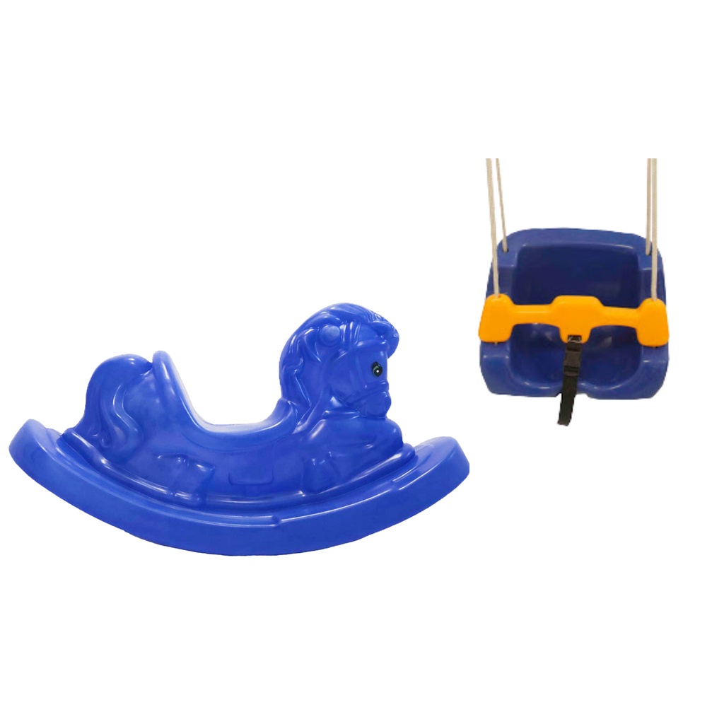 Playground Infantil -gangorra Cavalinho Upa Upa-balanço Quadrado Com Corda E Cinto De Segurança