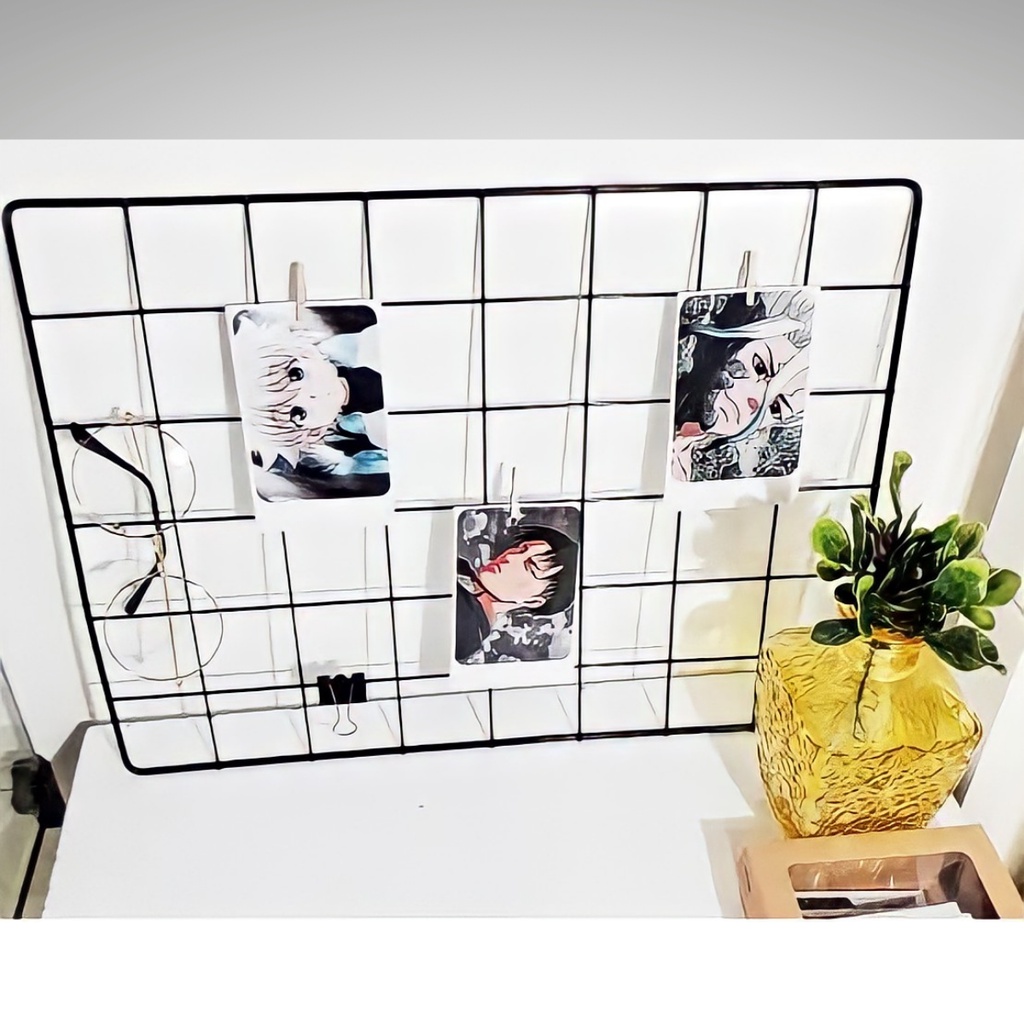 Memory Board Painel De Fotos  Mural De Recados 30x40 cm, brinde Mini Pregador Preto Branco