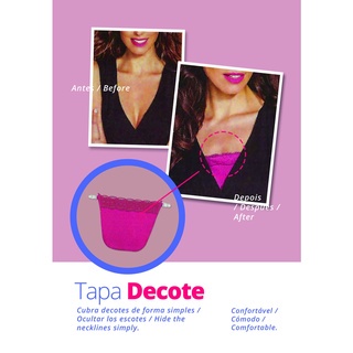 Kit 3 Tapa Decote Para Blusas Em Renda E Romantic Acessório Para Roupas Femininas Adulto Tapa Sutiã Top