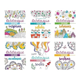 Super Kit c/6 Livros Para Colorir Arteterapia Antiestresse - Acalmar,Relaxar,Sonhar,Inspirar,Refletir e Sentir