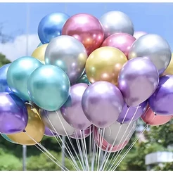 25 unidades Balão Grande Bexiga Cromado Latex Metalizado Croma Brilhante Numero 9 Bubble (CHOCO)