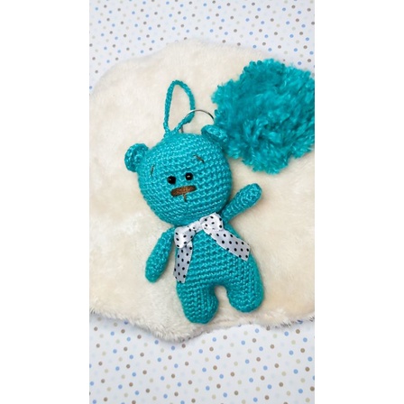 Chaveiro Amigurumi Ursinho com pompom