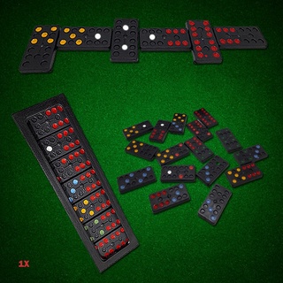 Pacote contem 01 Dominó Plástico Preto 28 Peças Médio Jogo Brinquedo