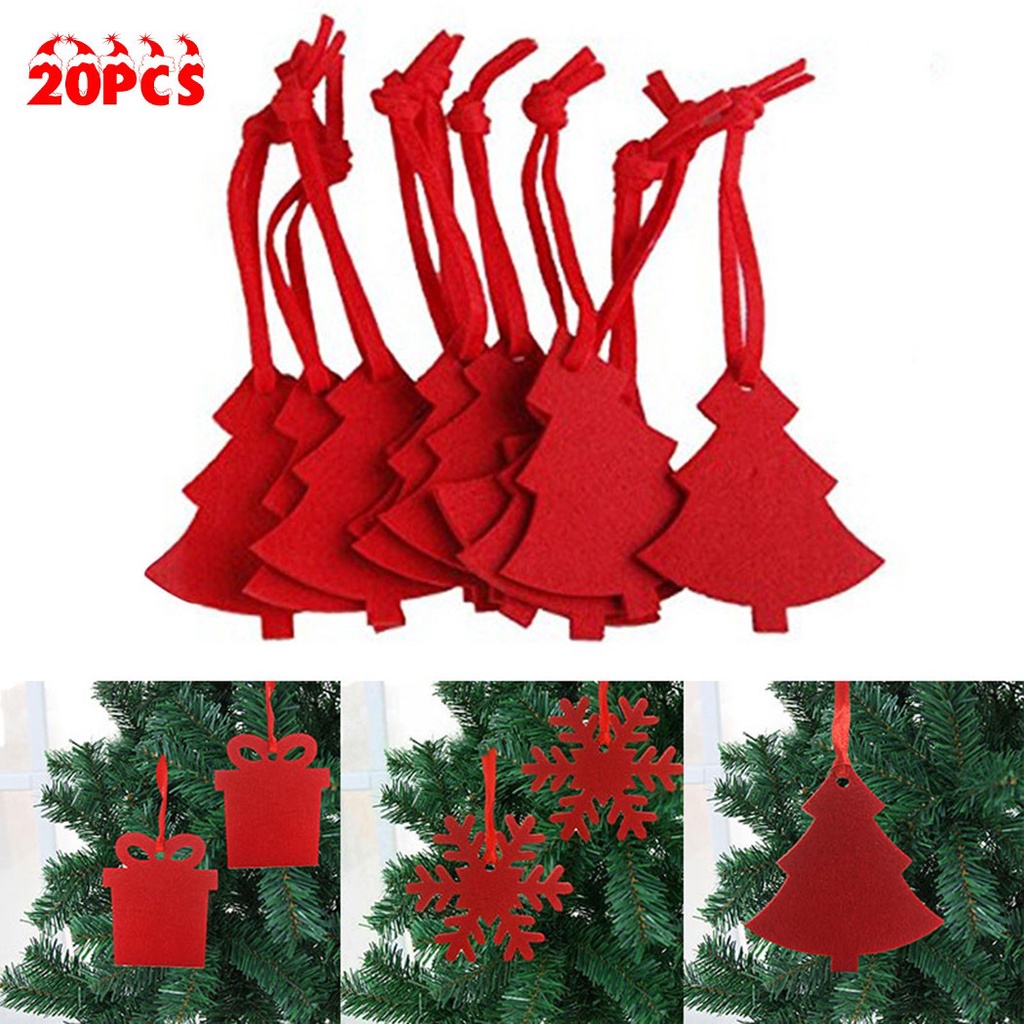 20 peças de feltro enfeites de pingentes de árvore de natal enfeites  pendurados enfeites de natal DIY artesanal | Shopee Brasil