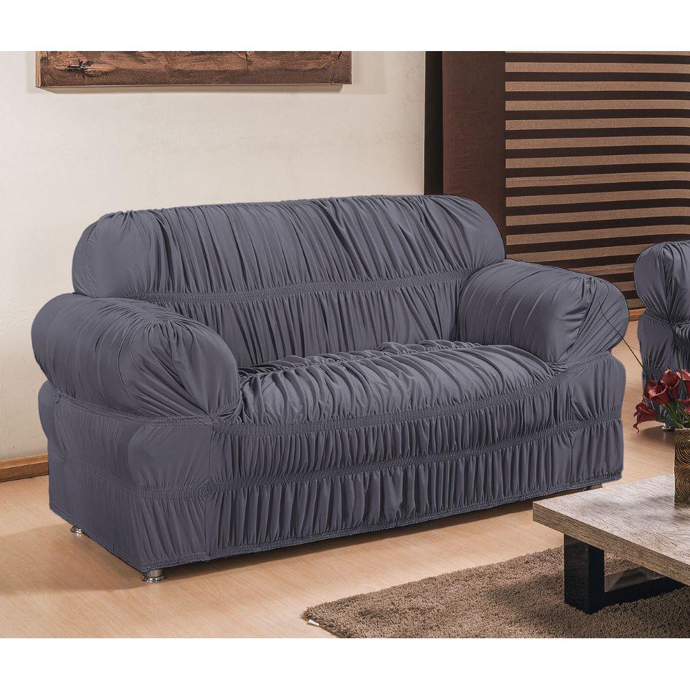 Capa De Sofa Avulsa De 2 Lugares 21 Elasticos Cinza