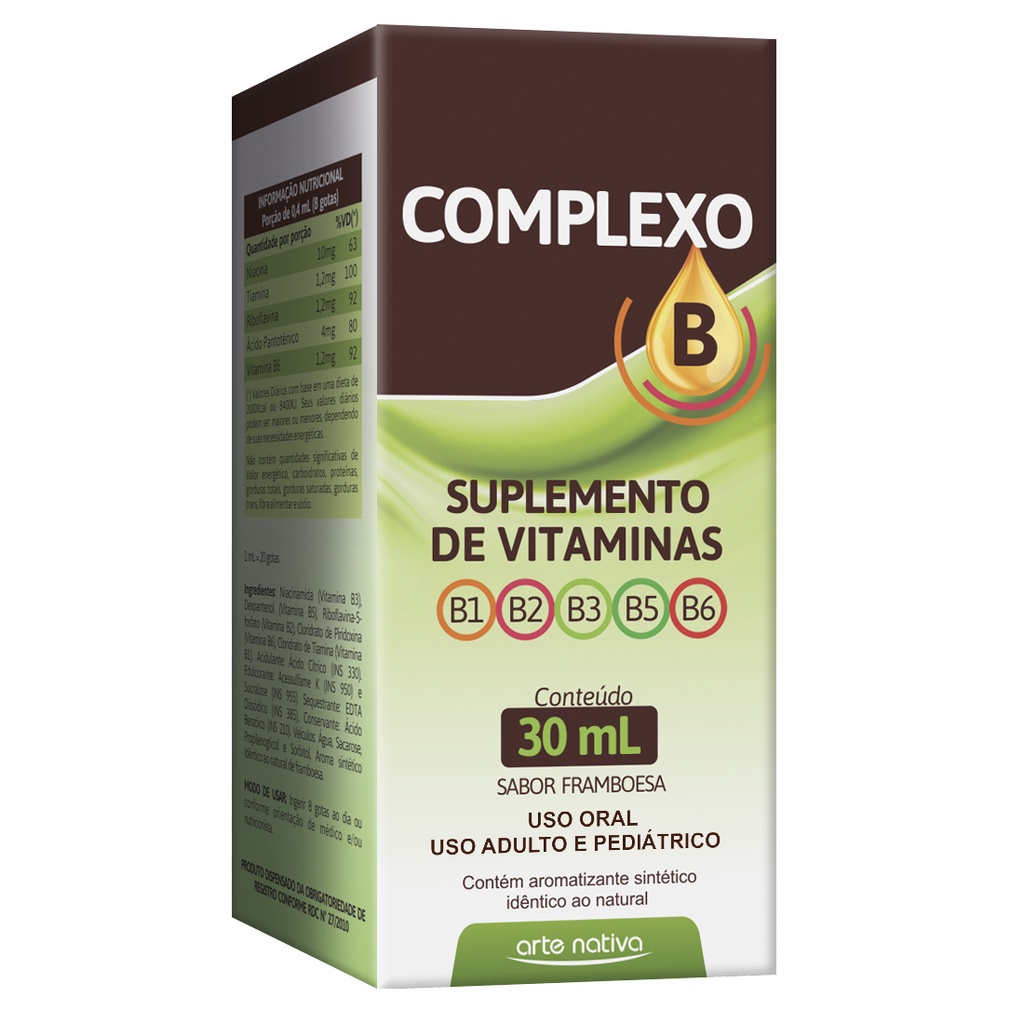 Complexo B 8 Vitaminas B1 B2 B3 B5 B6 - Gotas 30ml | Shopee Brasil