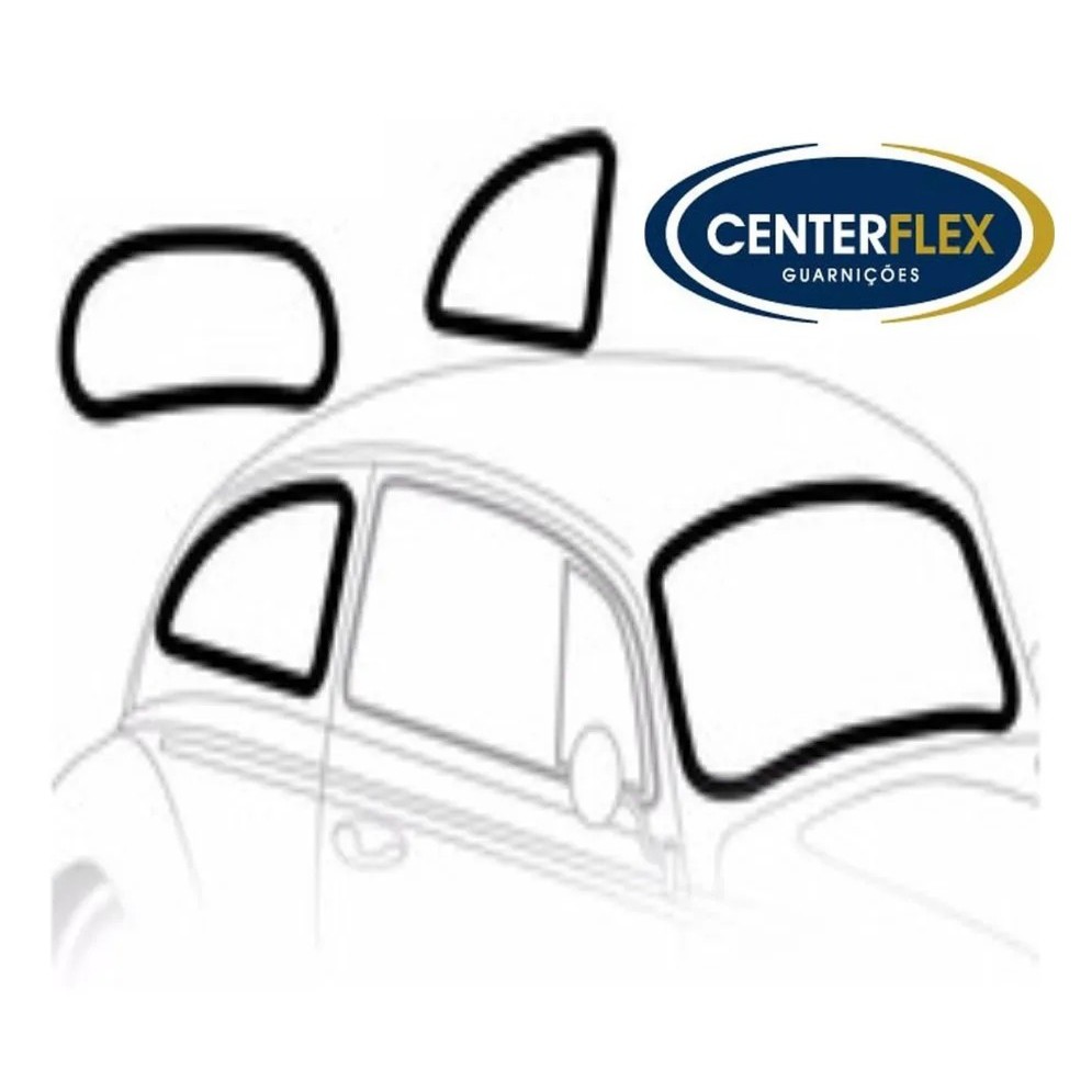 Kit Borracha Vidro Para Brisa Lateral Vigia Traseiro Fusca em Oferta na Shopee
