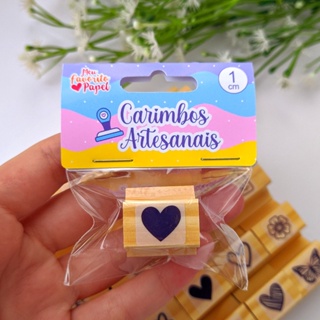 Carimbo de Coração 1cm Decorativo para Embalagem delivery caixa envelope sacolas kraft tags em Oferta na Shopee