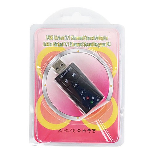 Adaptador USB Externo 7 1 Canais CH / Placa de Som Virtual para PC