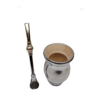 Kit Chimarrão Cuia E Bomba De Aluminio Pequena Infantil 2 Peças
