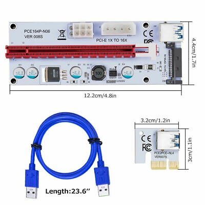 Cabo Riser VER 010-X usb 3.0 express cabo riser para placa de vídeo x16 extensor pci-e riser cartão para mineração RJ