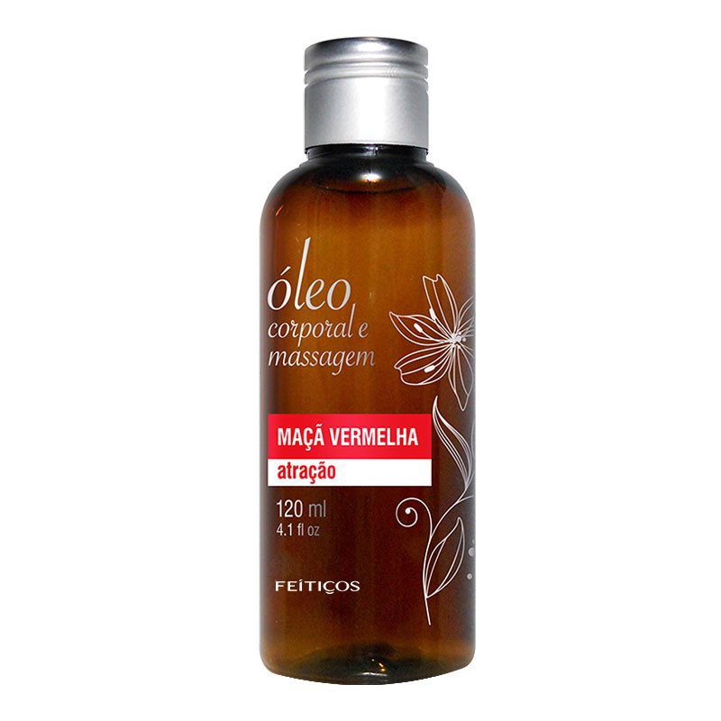 Óleo Feitiços Aromáticos  Massagem Tântrica Nuru Aroma Maça Vermelha 120ml Promoção