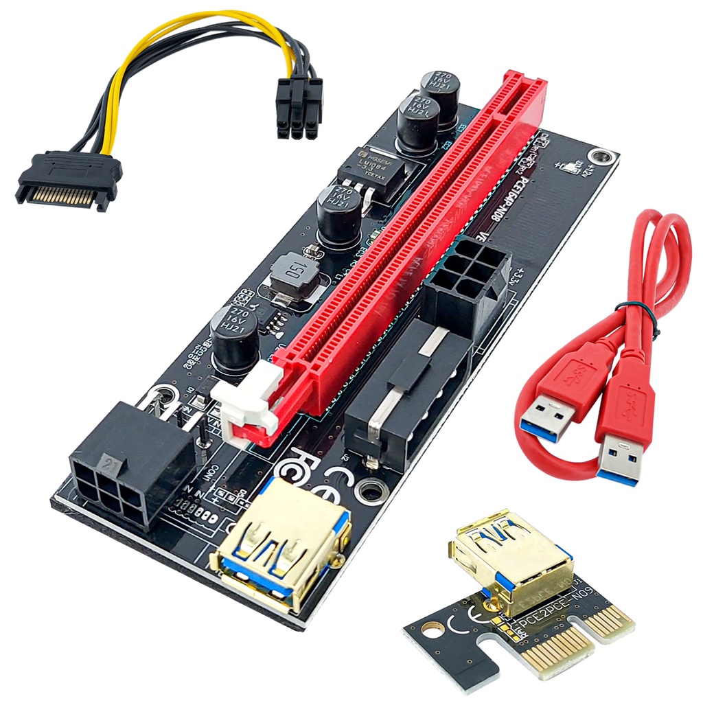 Placa riser pci express cabo extensor usb 3 0 minera o criptomoedas
