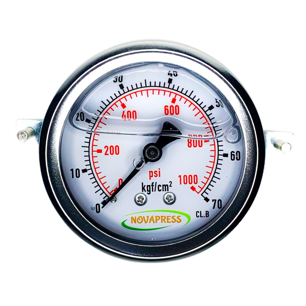 Manômetro Diam.63mm (2.1/2” ) Horizontal - Escala 0-70 KGF/CM2 x 1.000 PSI